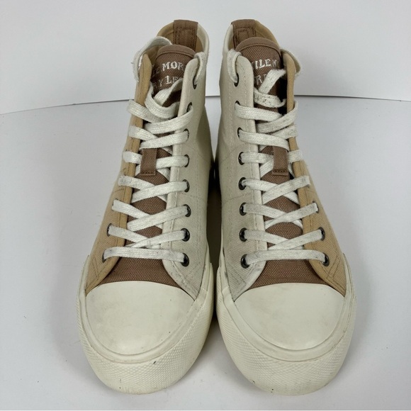 American Eagle Platform Smiley® Colorblock Embroidered High-Top Sneakers Sz 7 - Picture 3 of 16